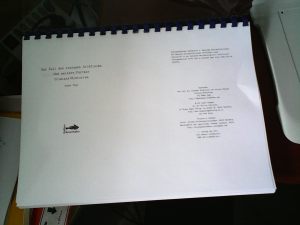 Probeabzug des Manuskripts